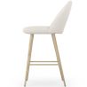 Tabouret En Bouclette Fausse Fourrure Tapissée - Boucles Blanches - Design scandinave - 66cm - Evelyne image 7