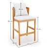 Tabouret Haut d'Extérieur en Bois de Teck avec Coussins - Bamas image 7