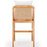 Tabouret Haut d'Extérieur en Bois de Teck avec Coussins - Bamas image 7