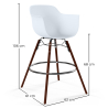 Tabourets de Bar - Design Scandinave - Pieds en Bois Sombre - Lot de 4 - Nordika image 7