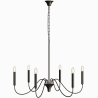 Suspension Métallique Style Chandelier Noir Mat – 6 Bras - Lumella image 7