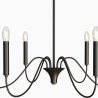 Suspension Métallique Style Chandelier Noir Mat – 6 Bras - Lumella image 7