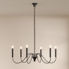 Suspension Métallique Style Chandelier Noir Mat – 6 Bras - Lumella image 7